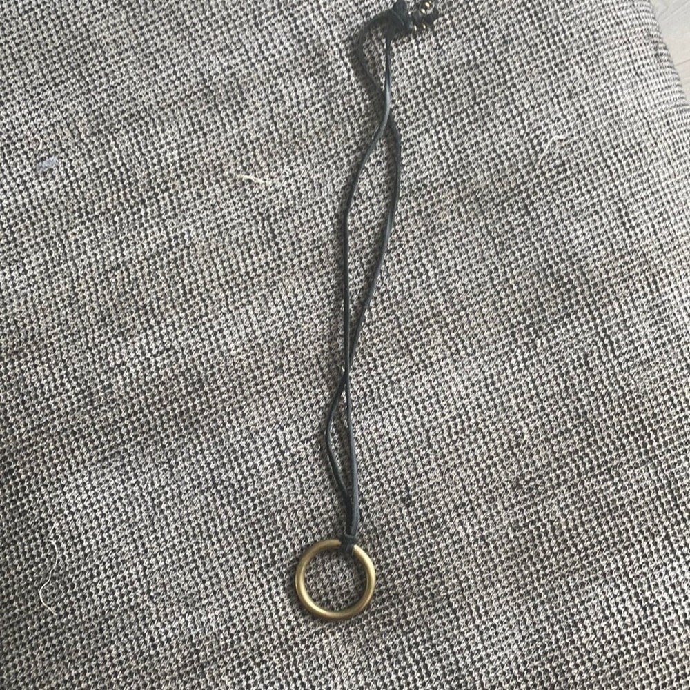 Brass and leather bohemian necklace